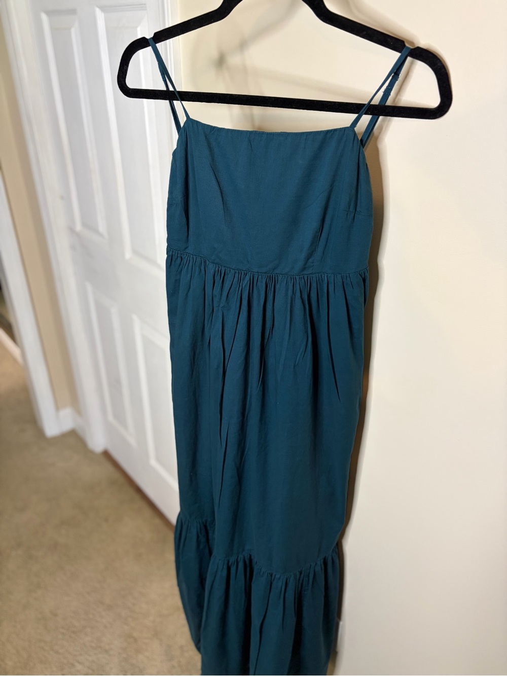 Abercrombie and Fitch Dark Teal Spaghetti-Strap Maxi Dress #1353 - Picture 3 of 9